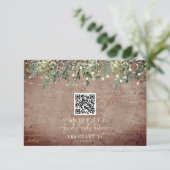 QR-code Rustisch Brick Botanical Wedding RSVP (Staand voorkant)
