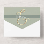 QR-code Sage Green Wedding All in One Uitnodiging (Achterkant)