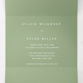 QR Code Sage Minimalistische foto Drieluik Uitnodiging (Binnenkant midden)