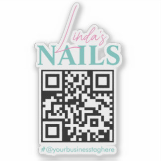 QR Code Salon Clou Nom commercial autocollant
