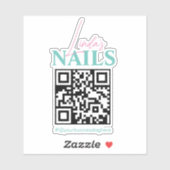 QR Code Salon Clou Nom commercial autocollant (Feuille)