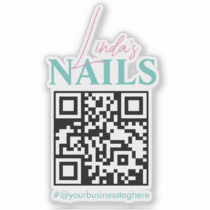 QR-code Salon Nail Bedrijfsnaam Auto Decimaal Sticker