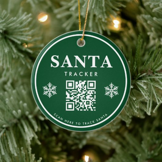 QR Code Santa Tracker Kinder Moderne Kerst Keramisch Ornament (Boom)