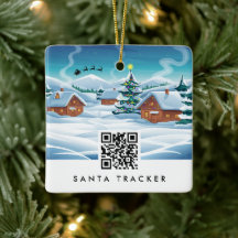 QR-code Santa Tracker Kinder Moderne kerstsneeuw