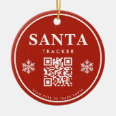 QR Code Santa Tracker Kinder Moderne Rode Kerstmis Keramisch Ornament (Voorkant)