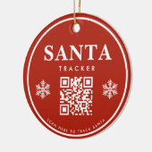 QR Code Santa Tracker Kinder Moderne Rode Kerstmis Keramisch Ornament (Links)