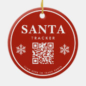 QR Code Santa Tracker Kinder Moderne Rode Kerstmis Keramisch Ornament (Achterkant)