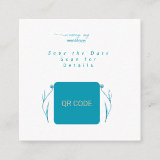 QR Code Save the Date Card Minimalist Wedding Card Informatiekaartje