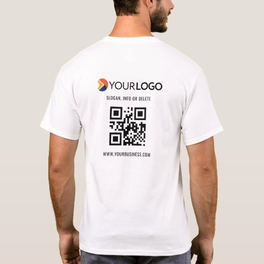 QR Code Scan Aangepaste en promotionele zakelijke  T-shirt (Achterkant)
