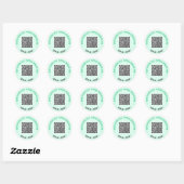QR Code Scan Aangepaste Tekst en Kleuren Ronde Sti Sticker (Vel)