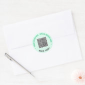 QR Code Scan Aangepaste Tekst en Kleuren Ronde Sti Sticker (Envelop)