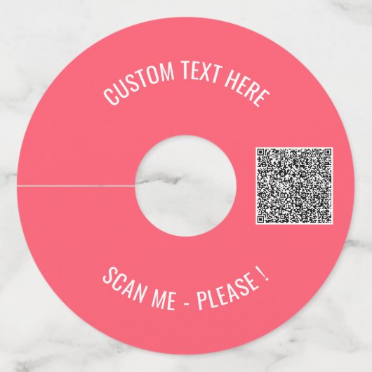 QR Code Scan Aangepaste Tekst en Kleuren Wijnglas  Wijnglaslabel (Voorkant)