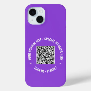 QR-code Scan Aangepaste tekst iPhone Case Uw kleur