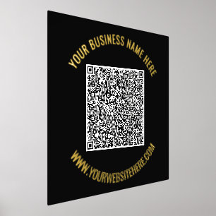 QR Code Scan Aangepaste Tekst Zwart Gouden Folie P Afdrukken