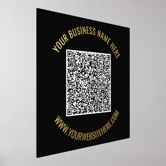 QR Code Scan Aangepaste Tekst Zwart Gouden Folie P Afdrukken (Laagn)
