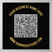QR Code Scan Aangepaste Tekst Zwart Gouden Folie P Afdrukken (Voorkant)