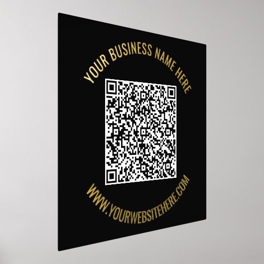 QR Code Scan Aangepaste Tekst Zwart Gouden Folie P Folie Afdrukken (Laagn)