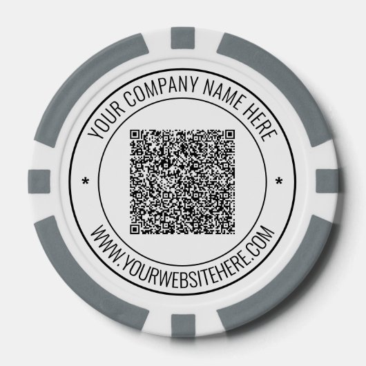QR Code Scan en aangepaste tekst Business Poker Ch Chips (Voorkant)