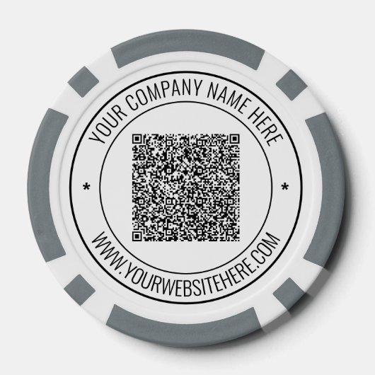 QR Code Scan en aangepaste tekst Business Poker Ch Chips (Achterkant)