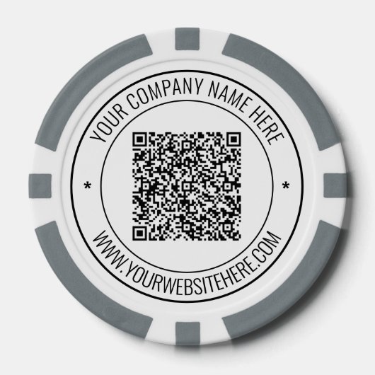 QR Code Scan en aangepaste tekst Business Poker Ch Poker Chips (Voorkant)