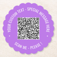 QR Code Scan en Tekst Papier Onderzetter Kies Kleu
