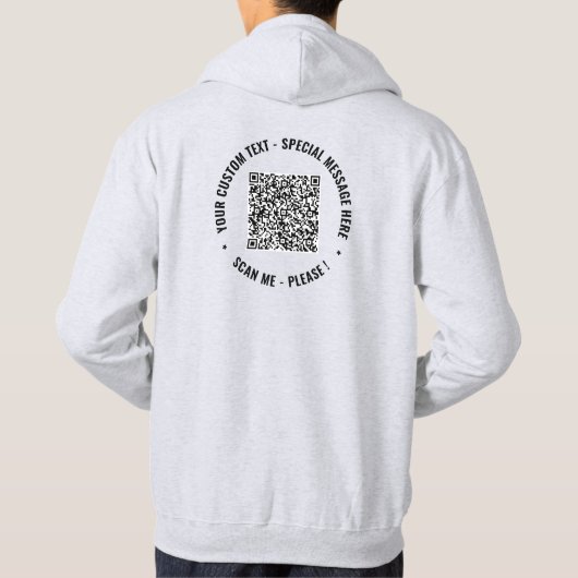 QR Code Scan Info Aangepaste tekst Aangepaste teks Hoodie (Achterkant)