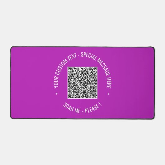 QR Code Scan Info Aangepaste tekst en kleuren Bureaumat (Voorkant)