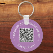 QR Code Scan Info Aangepaste tekst en kleuren Sleu Sleutelhanger (Voorkant)
