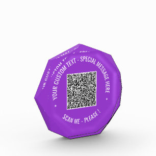 QR Code Scan Info Aangepaste Tekst Foto Blok Gift