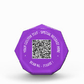 QR Code Scan Info Aangepaste Tekst Foto Blok Gift (Voorkant)