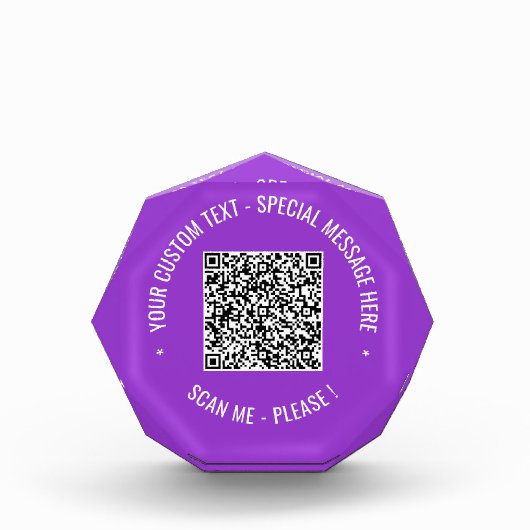 QR Code Scan Info Aangepaste Tekst Foto Blok Gift (Voorkant)