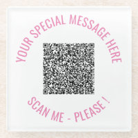 QR Code Scan Info Aangepaste Tekst Glas Onderzette