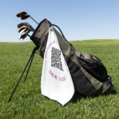 QR Code Scan Info Aangepaste Tekst Golf Handdoek (Groen)