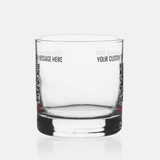 QR Code Scan Info Aangepaste tekst Uw gepersonalis Whisky Glas (Links)