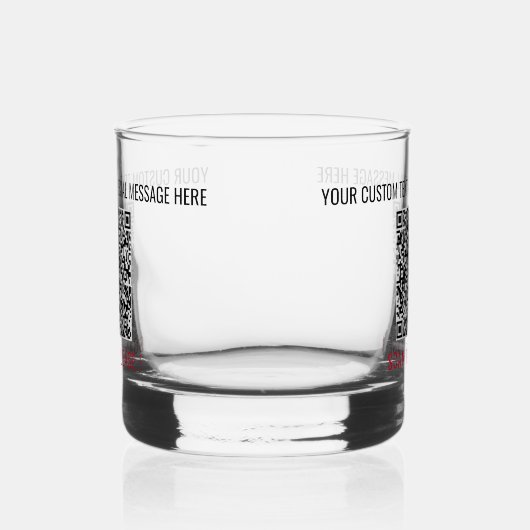 QR Code Scan Info Aangepaste tekst Uw gepersonalis Whisky Glas (Rechts)