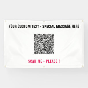 QR Code Scan Info Bannière de texte personnalisée 