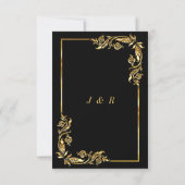 QR Code Scan Info Black Gold Faire-part de mariage (Dos)