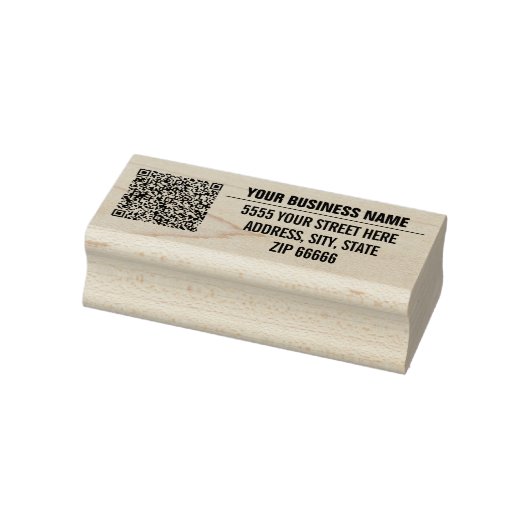 QR Code Scan Info Eigen naam Adres Rubber Stamp Rubberstempel (Stempel)