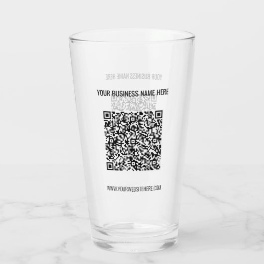 QR Code Scan Info en Aangepaste Tekst Glas Sjabloo (Achterkant)