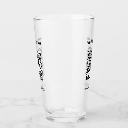 QR Code Scan Info en Aangepaste Tekst Glas Sjabloo (Links)