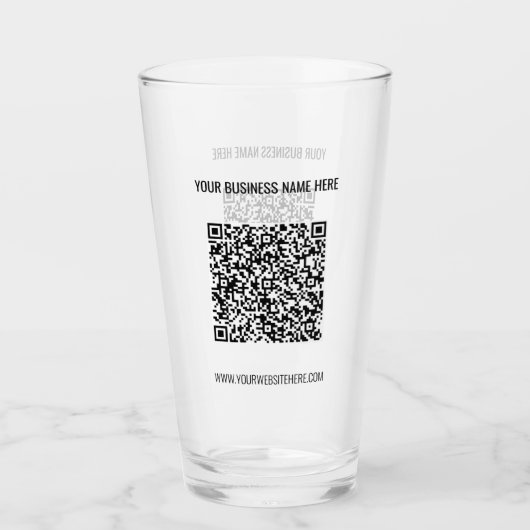 QR Code Scan Info en Aangepaste Tekst Glas Sjabloo (Voorkant)