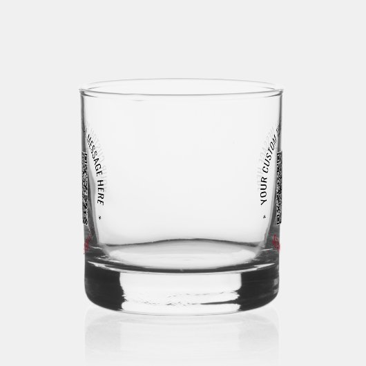 QR Code Scan Info en Aangepaste Tekst Whisky Glas (Links)