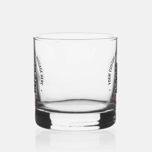 QR Code Scan Info en Aangepaste Tekst Whisky Glas (Rechts)