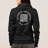 QR Code Scan Info en Custom Text Hoodie (Achterkant)