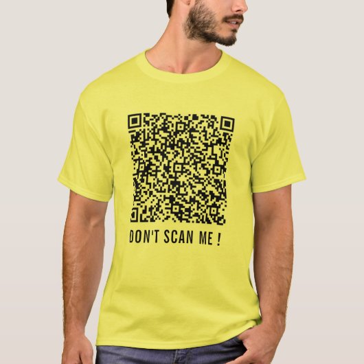 QR Code Scan Info Funny T-Shirt Text Ne pas me sca (Devant)