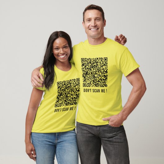 QR Code Scan Info Funny T-Shirt Text Ne pas me sca (Unisexe)