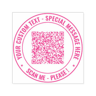 QR Code Scan Info Stempel Aangepaste tekst en kleu