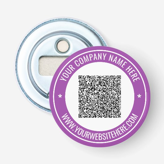 QR Code Scan Info Tekst Flesopener Kies Kleuren Button Flesopener (Voorkant)