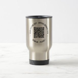 QR Code Scan Info Texte et couleurs Travel Mug