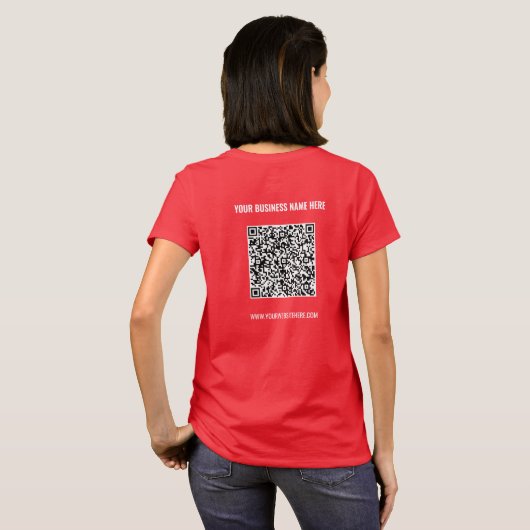 QR Code Scan Info Texte personnalisé T-shirt Entre (Dos entier)